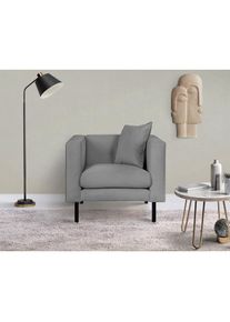 Home Affaire Sessel »Lillibeth Cocktailsessel, Loungesessel, Masse B/T/H: 90/74/83 cm« Zierkissen als Wendekissen 45x45 cm, in Samtoptik oder Cord , grau , Home...