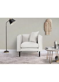 Home Affaire Sessel »Lillibeth Cocktailsessel, Loungesessel, Masse B/T/H: 90/74/83 cm« Zierkissen als Wendekissen 45x45 cm, in Samtoptik oder Cord , beige ,...