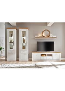 Wohnwand »Westminster TOPSELLER!« Set, 2 Vitrinen, Lowboard, Wandregal, 4 Stk. tlg. im romantischen Landhausstil , weiss , Home Affaire