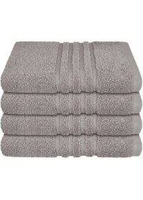 Handtücher »Milano aus 100% Baumwolle mit eleganter Bordüre in Hoch-Tief-Optik« Made in Green , grau , Schiesser , Obermaterial: 100% Baumwolle