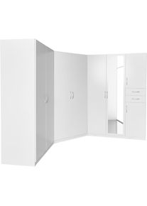 wimex, Schrank-Set &raquo;Bitburg&laquo; Set, 3 Stk. tlg., wei&szlig;, Die Schr&auml;nke k&ouml;nnen an beiden Seiten des Eckschrankes platziert werden.