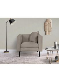 Home Affaire Sessel »Lillibeth Cocktailsessel, Loungesessel, Masse B/T/H: 90/74/83 cm« Zierkissen als Wendekissen 45x45 cm, in Samtoptik oder Cord , braun ,...