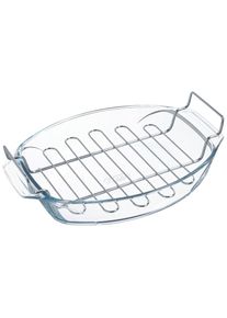 pyrex, pyrex Auflaufform &raquo;mit Grill-Einsatz 4 L, 38 x 27 x 7 cm&laquo; Borosilikatglas 1 Stk. tlg., transparent, Borosilikatglas, B/H/L/T: 27 cm x 39 cm