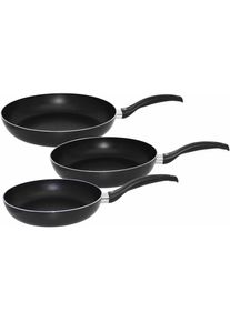 ELO, Pfannen-Set &raquo;Ducto 3 teilig&laquo; Aluminium Set, je 1 Pfanne &Oslash; 20/24/28 cm, 3 Stk. tlg. Induktion, schwarz, &Oslash; 20 cm + H&ouml;he 4,5 cm