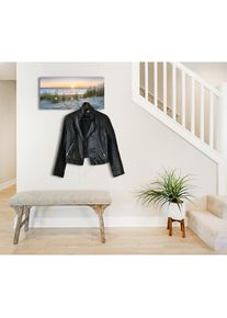 Garderobenleiste »Sylt« inkl. 3 Edelstahlhaken und Aufhängung , beige , queence