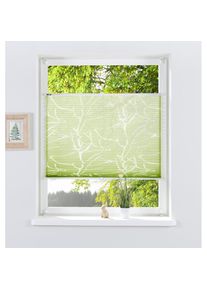 Plissee »Anna« Lichtschutz ohne Bohren verspannt Ästemotiv, Bestseller mit über 500 4,5-Sterne-Bewertungen, Klemmträger , grün , my home ,...