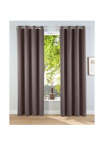 Verdunkelungsvorhang »Solana« Ösen 2 Stk. tlg. 2-er Set, Breite 140 cm, einfarbig , grau , my home , Obermaterial: 100% Polyester