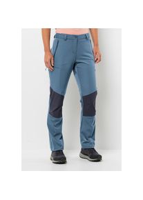 Jack Wolfskin, Unisex, Trekkinghose &raquo;HIKING ALPINE PANTS W&laquo;, elemental, blau, 44, Normalgr&ouml;ssen, 2 H&uuml;fttaschen, R&uuml;ckentasche, Beintasche
