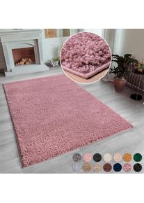 my home, my home Hochflor-Teppich &raquo;Shaggy 30&laquo; rechteckig 30 mm H&ouml;he Teppich, Uni Farben, besonders weich und kuschelig, Kundenliebling, mahagoni, 