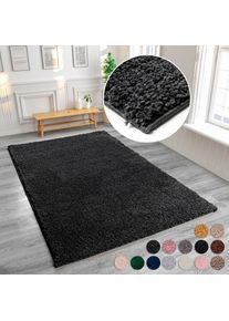 Hochflor-Teppich »Viva« rechteckig 45 mm Höhe Uni Farben, einfarbig, besonders weich und kuschelig, Kundenliebling , grau , my home , Obermaterial:...