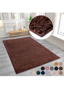Hochflor-Teppich »Viva« rechteckig 45 mm Höhe Uni Farben, einfarbig, besonders weich und kuschelig, Kundenliebling , braun , my home ,...