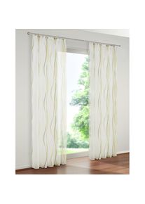 my home, my home Gardine &raquo;Dimona&laquo; Kr&auml;uselband 2 Stk. tlg. 2er-Set, Bestseller, Polyester, Wellen, creme, gr&uuml;n, Voile, Polyester