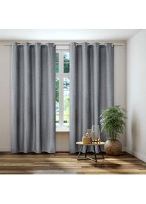 Kutti, Vorhang &raquo;Dimout&laquo; &Ouml;sen 1 Stk. tlg. Verdunkelung, Thermo, isolierend, einfarbig, grau, Polyester