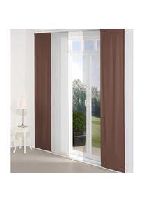 WIRTH, Schiebegardine &raquo;Dim out&laquo; Paneelwagen 1 Stk. tlg. inkl. Beschwerungsstange, braun, Polyester