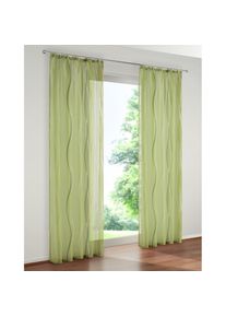my home, my home Gardine &raquo;Dimona&laquo; Kr&auml;uselband 2 Stk. tlg. 2er-Set, transparent, Voile, Polyester, gr&uuml;n, Voile, Polyester