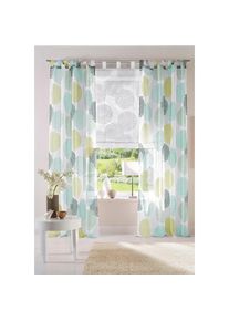 my home, my home Gardine &raquo;Belem&laquo; Schlaufen 1 Stk. tlg. 1 oder 2 Schals, Vorhang, Fertiggardine, Kreise, gr&uuml;n, Voile, Polyester