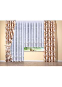 Stickereien Plauen, Gardine &raquo;Rebe&laquo; Kr&auml;uselband 1 Stk. tlg., wei&szlig;, Sabl&eacute;, Polyester