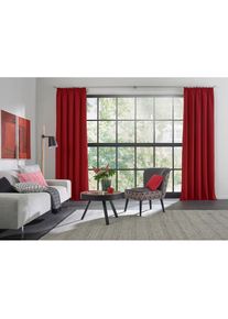 WIRTH, Vorhang &raquo;Dim out&laquo; Kr&auml;uselband 1 Stk. tlg., rot, Polyester