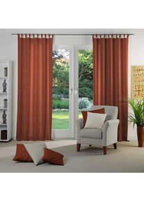 WIRTH, Vorhang &raquo;Toco-Uni&laquo; Schlaufen 1 Stk. tlg., terra, Chenille, Polyacryl