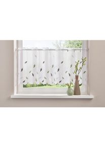 Scheibengardine »Blätter« Durchzuglöcher 1 Stk. tlg. mit Stickerei, Voile, Blätter , grün , Home Affaire , Obermaterial: 100% Polyester
