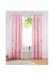 my home, my home Gardine &raquo;TENDER&laquo; Kr&auml;uselband 1 Stk. tlg. Leinen Optik mit Struktur, monochrom, Bestseller, rose, Polyester