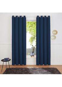 Gardine »SOLA« Ösen 1 Stk. tlg. Schal einfarbig, Verdunkelung, 1er oder 2er Set Gardinen , blau , my home , Obermaterial: 100% Polyester