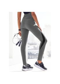 Vivance Active, Unisex, Vivance active Funktionsleggings Sportleggings mit breitem Komfortbund, grau meliert, S (36/38), N-Gr, Leggings mit 