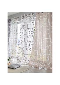 HEINE HOME, HEINE HOME Gardine &Ouml;sen 2 Stk. tlg., grau, wei&szlig;, Polyester, &Ouml;sen