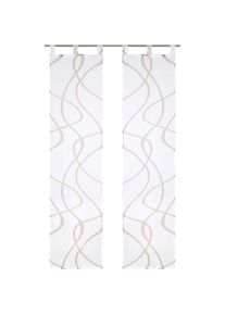 my home, my home Schiebegardine &raquo;Bene&laquo; Schlaufen 2 Stk. tlg. Inkl. Beschwerungsstange, transparent, glatt, gemustert, taupe, Polyester, Polyester