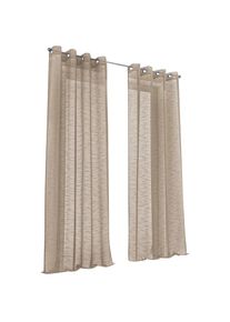 Kutti, Vorhang &raquo;Celtic&laquo; &Ouml;sen 1 Stk. tlg. Gardine halbtransparent, Leinenoptik, Effektgarn, taupe, Polyester