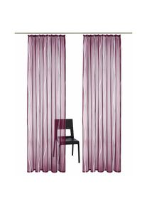 Gardine »Dimona« Kräuselband 2 Stk. tlg. 2er-Set, transparent, Voile, Polyester , lila , my home , Obermaterial: 100% Polyester