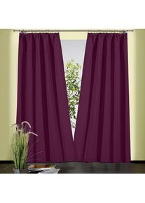 Weckbrodt-Gardinen Weckbrodt, Vorhang &raquo;Sento&laquo; Kr&auml;uselband 1 Stk. tlg. Baumwolle, blickdicht, matte Struktur, unifarben, Gardine, Store, aubergine, Baumwolle, Polyester