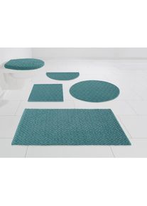 my home Badematte »Numan, Badvorleger, Badezimmer Teppich« Höhe 10 mm fussbodenheizungsgeeignet strapazierfähig Rauten-Muster, Badteppich, auch als 3...