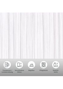 my home, my home Fadenvorhang »Fao-Uni« Stangendurchzug 1 Stk. tlg. Kräuselband, multifunktional, transparent, Polyester, pflegeleicht, weiß, 