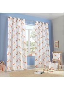 L&uuml;ttenh&uuml;tt L&uuml;ttenh&uuml;tt, Gardine &raquo;EINHORN&laquo; &Ouml;sen 1 Stk. tlg. Kindergardine, Einhorn, Regenbogen, einseitig bedruckt, wei&szlig;, Baumwolle, Polyester