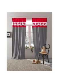 Gardine »Holly« Stangendurchzug 1 Stk. tlg. , rot , Home Affaire , Obermaterial: 100% Baumwolle