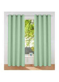 my home, my home Vorhang »Parry« Ösen 2 Stk. tlg. 2-er Set, blickdicht, monochrom, basic, lindgrün, Polyester, Recyceltes Material