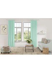 my home, my home Vorhang »Parry« Schlaufen 2 Stk. tlg. 2-er Set, blickdicht, monochrom, basic, mint, Polyester, Recyceltes Material
