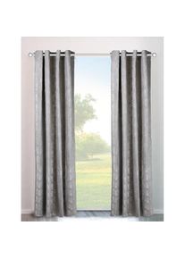my home, my home Vorhang &raquo;Velvet Foil&laquo; &Ouml;sen 2 Stk. tlg. Samt, grau, Polyester