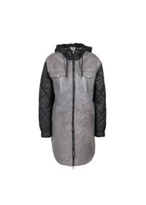 Freaky Nation, Unisex, Ledermantel &raquo;Alpin Parka-FN&laquo;, grau, XS(34), Wattierte Parka aus Materialmix