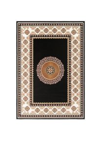 Teppich »Shari, Made in Belgium« rechteckig 7 mm Höhe Orient-Optik, mit Bordüre, Teppich, Kurzflor, Weich, Pflegeleicht , schwarz , my home ,...