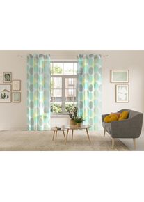 my home, my home Gardine »BELEM« Ösen 1 Stk. tlg. 1 Schal, Polyester, Kreise, grün, Polyester, Polyester