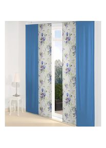 WIRTH, Schiebegardine &raquo;MONTROSE&laquo; Klettband 1 Stk. tlg. inkl. Beschwerungsstange, lila, blau, Polyester