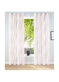 my home, my home Gardine »Dimona« Ösen 2 Stk. tlg. 2-er Set, transparent, Voile, Polyester, Wellen, creme, terra, Voile, Polyester