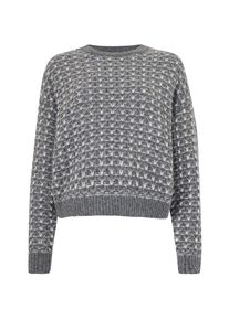 Noisy may Pullover 'NMMAELYS' Damen Gr&ouml;&szlig;e L dunkelgrau / wei&szlig;