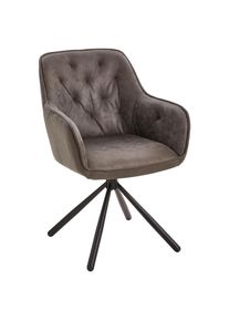 Livetastic Armlehnstuhl , Grau , Holz, Metall, Textil , Pappel , Sperrholz , F&uuml;llung: Schaumstoff , konisch , 61x91x59 cm , Sitzfl&auml;che 360&deg; drehbar , Esszimmer, St&uuml;hle, Polsterst&uuml;hle