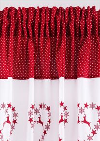 Vorhang mit Herz Druck (1er Pack) in weiss, 225x110 cm, 100% Baumwolle, bonprix