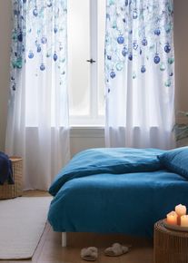 Vorhang mit weihnachtlichem Druck (1er Pack) in blau, 145x140 cm, bonprix