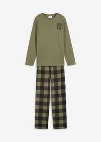 Pyjama aus reiner Bio-Baumwolle (2-tlg. Set) in gr&uuml;n, Gr&ouml;sse 176/182, 100% Baumwolle, bonprix