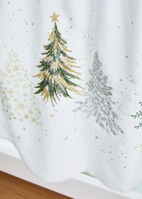 Scheibengardine mit Tannebaum Stickerei in weiss, 30x115 cm, bonprix